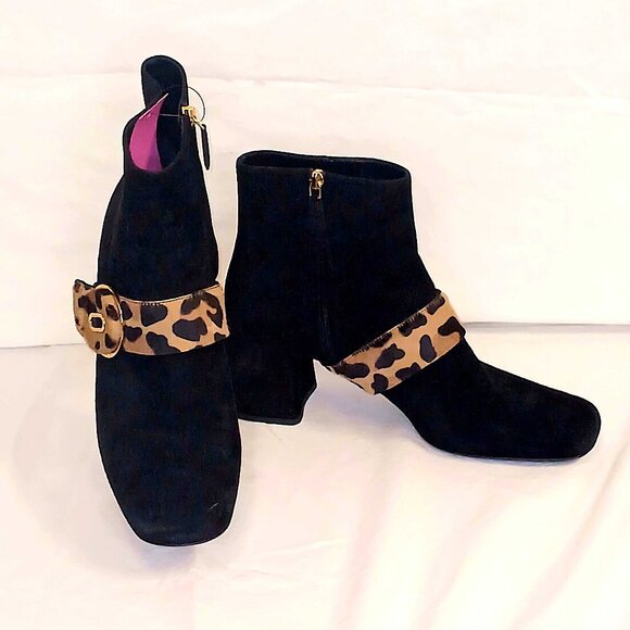 Prada Fur Accent Heeled Ankle Boots